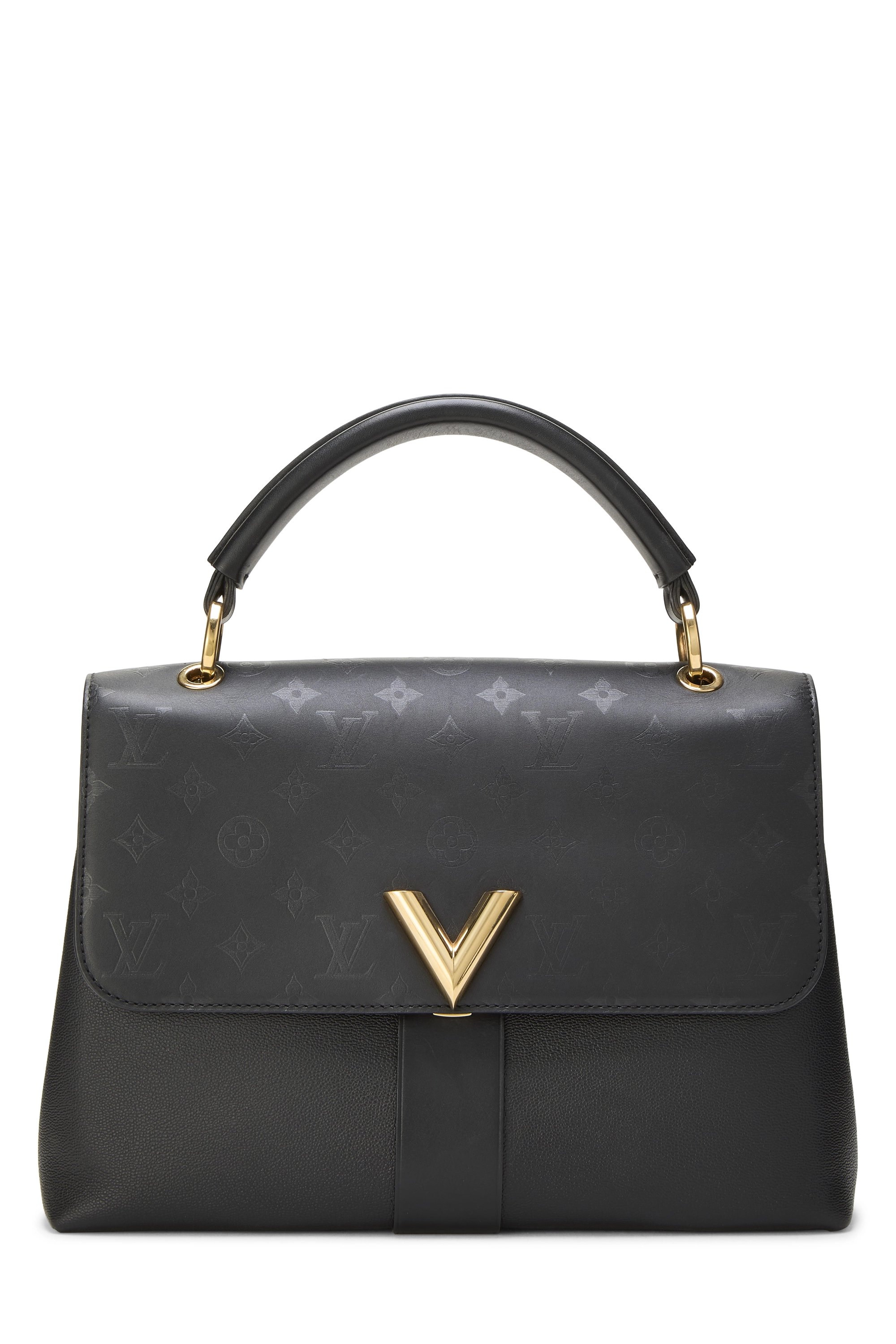 Black Calfskin Very One Top Handle Bag