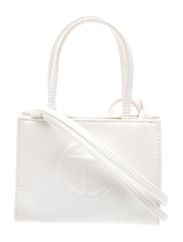 Telfar Vegan Leather Small White Shopping Bag Small