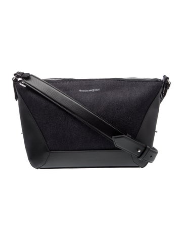 Alexander McQueen Denim The Edge Crossbody Bag Small