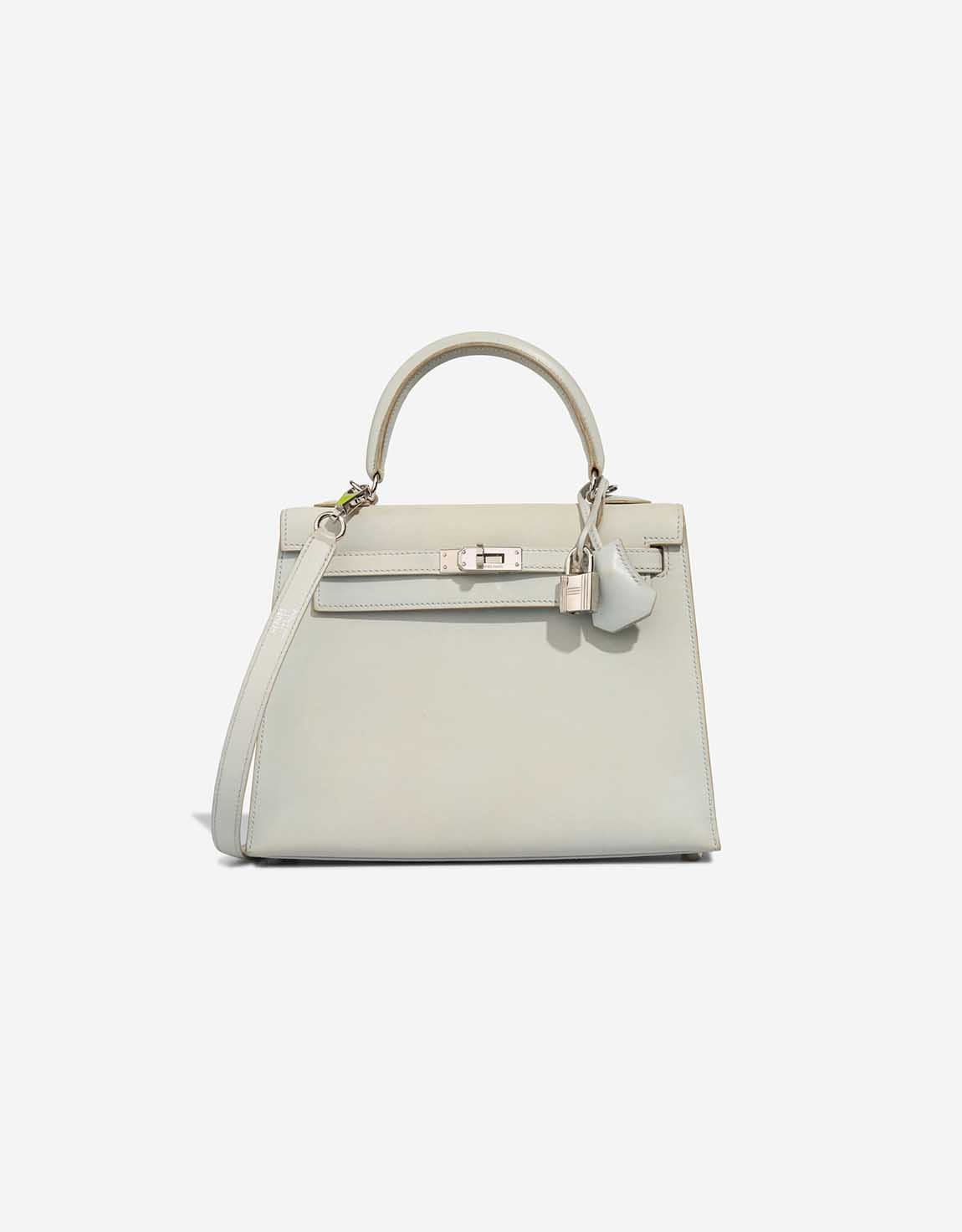 Hermes 
		Kelly 25 Box Nepal Bleu Glacier    