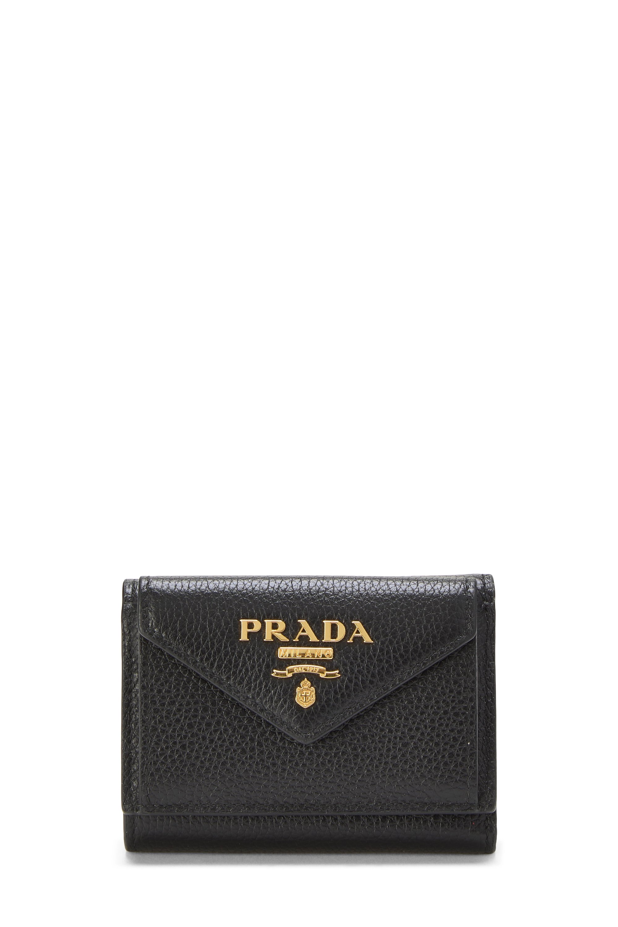 Black Vitello Daino Compact Wallet