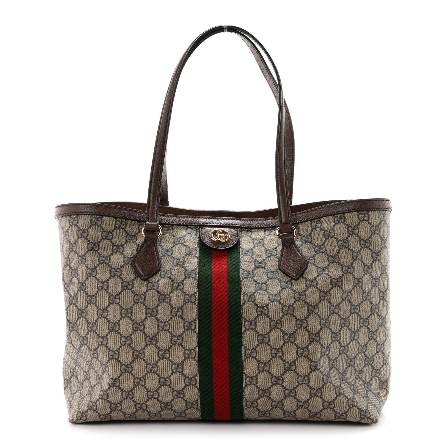Gucci GG Supreme Monogram Medium Ophidia Shopping Tote Brown