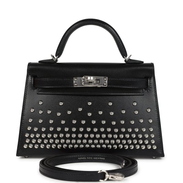 Hermes Hermes Kelly Sellier 20 Clouté Black Box Palladium Hardware