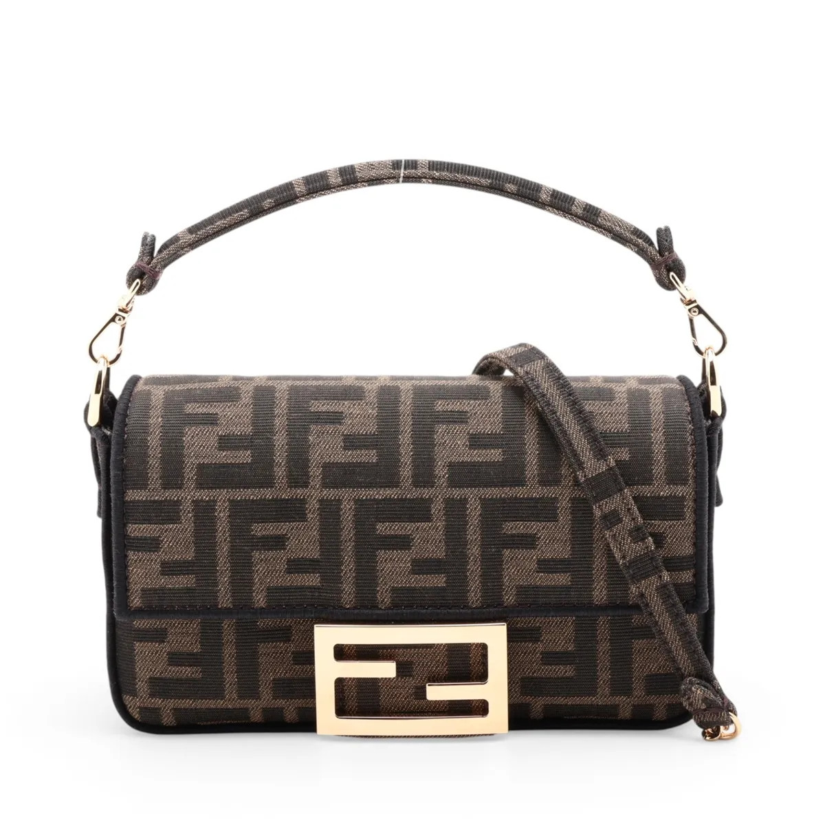 Fendi ZUCCa Mini Bucket 8BS017 canvas 2 Way Shoulder Bag Brown