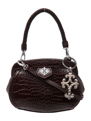 Embossed Leather Top Handle Bag