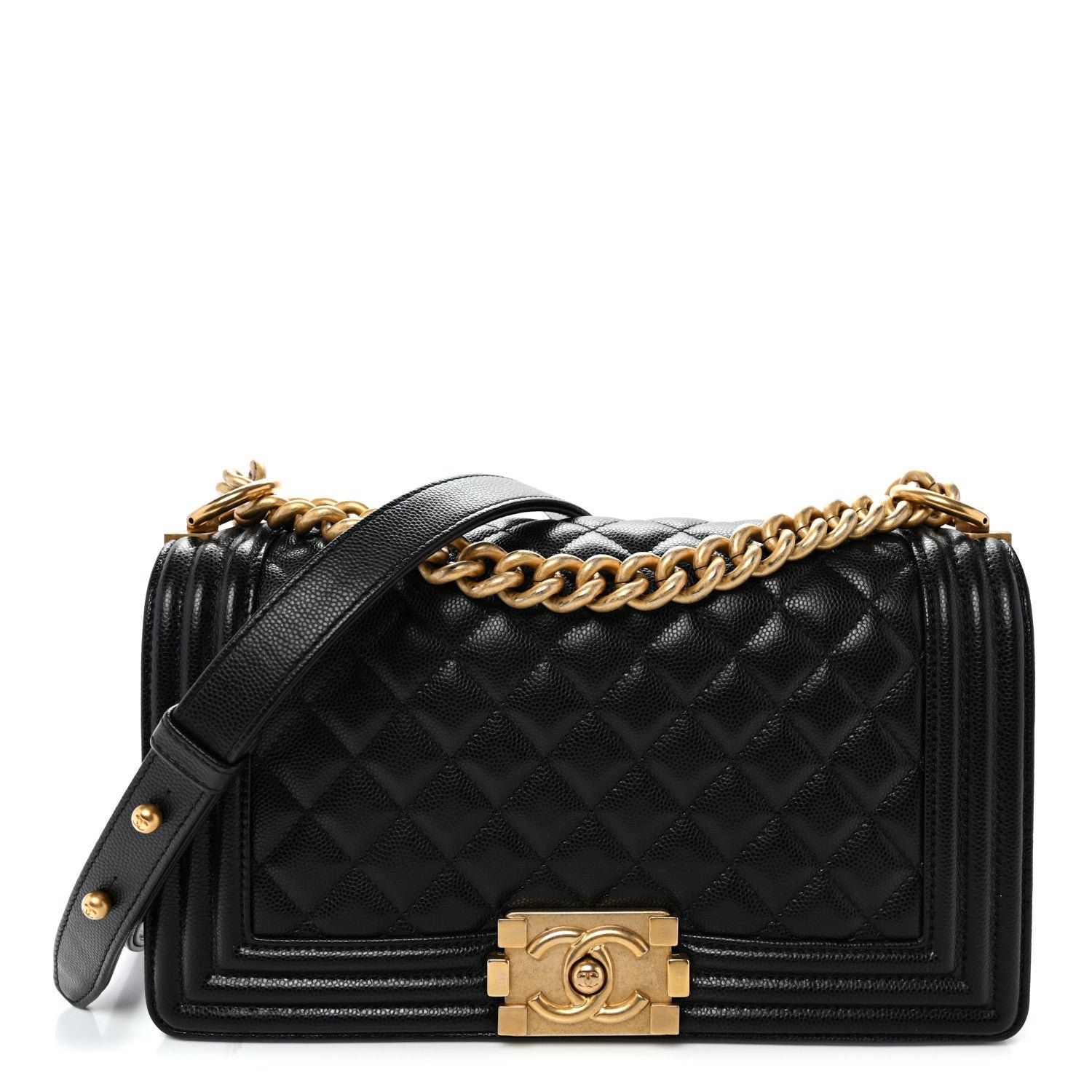 Chanel Caviar Quilted Medium Boy Flap Black