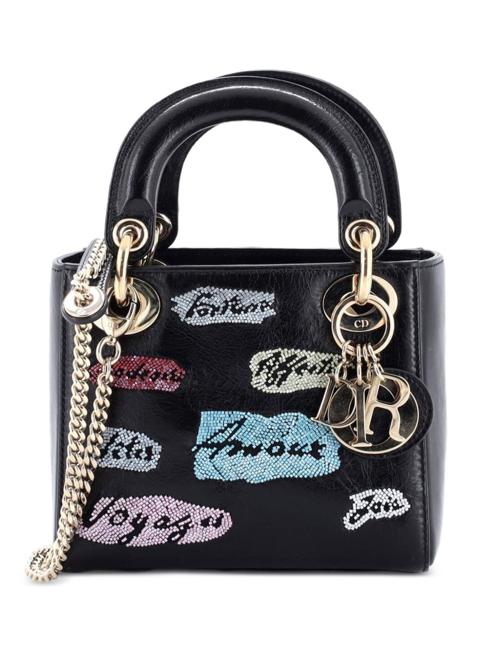 Lady Dior Chain Bag Beaded Leather Mini shoulder bag