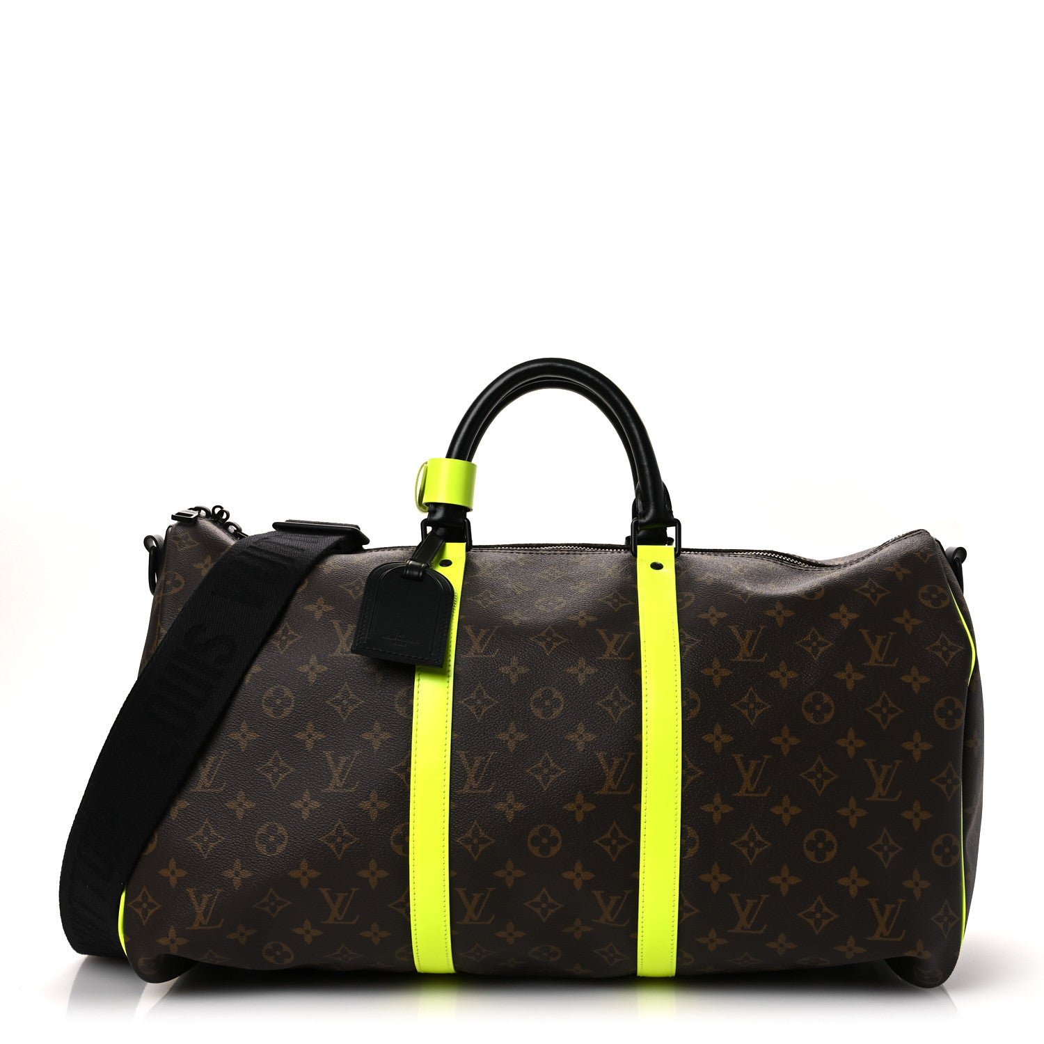 Louis Vuitton Monogram Macassar Keepall Bandouliere 50 Florescent Yellow