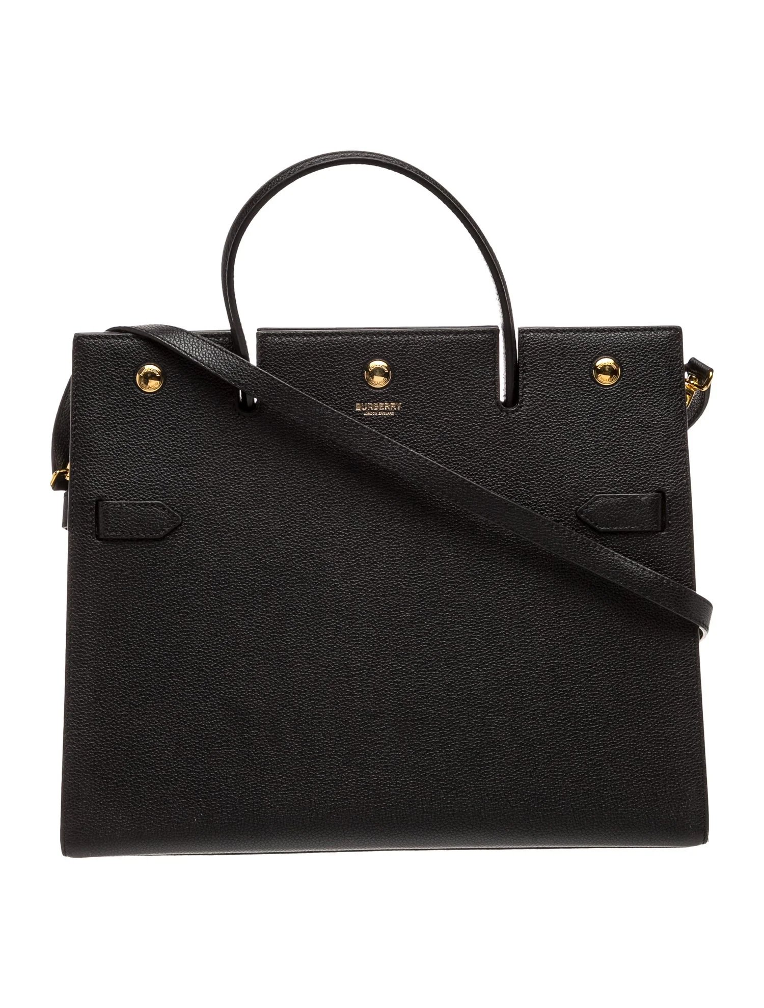 House Check Two-Handle Leather Title Bag