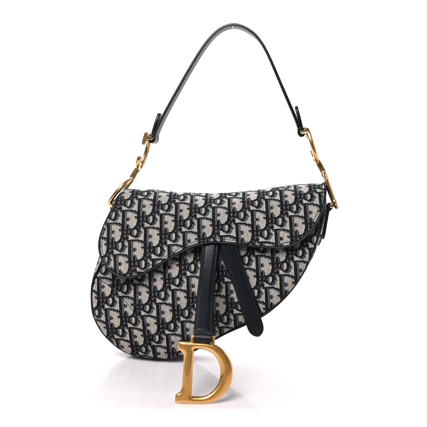 Christian Dior Oblique Saddle Bag Blue