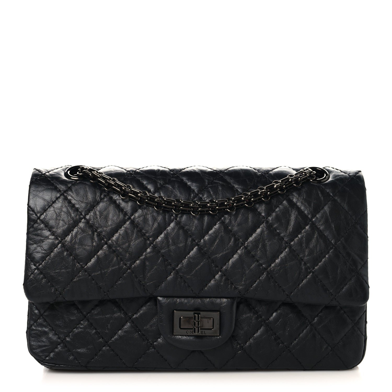 Chanel Aged Calfskin Quilted 2.55 Reissue 225 Flap So Black