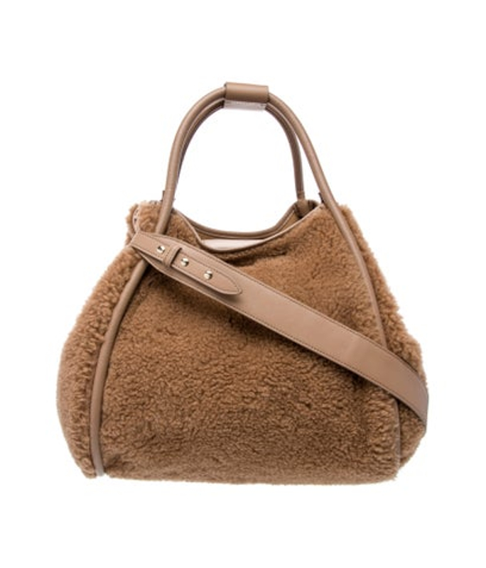 Max Mara Mara Shearling Top Handle Bag W Tags