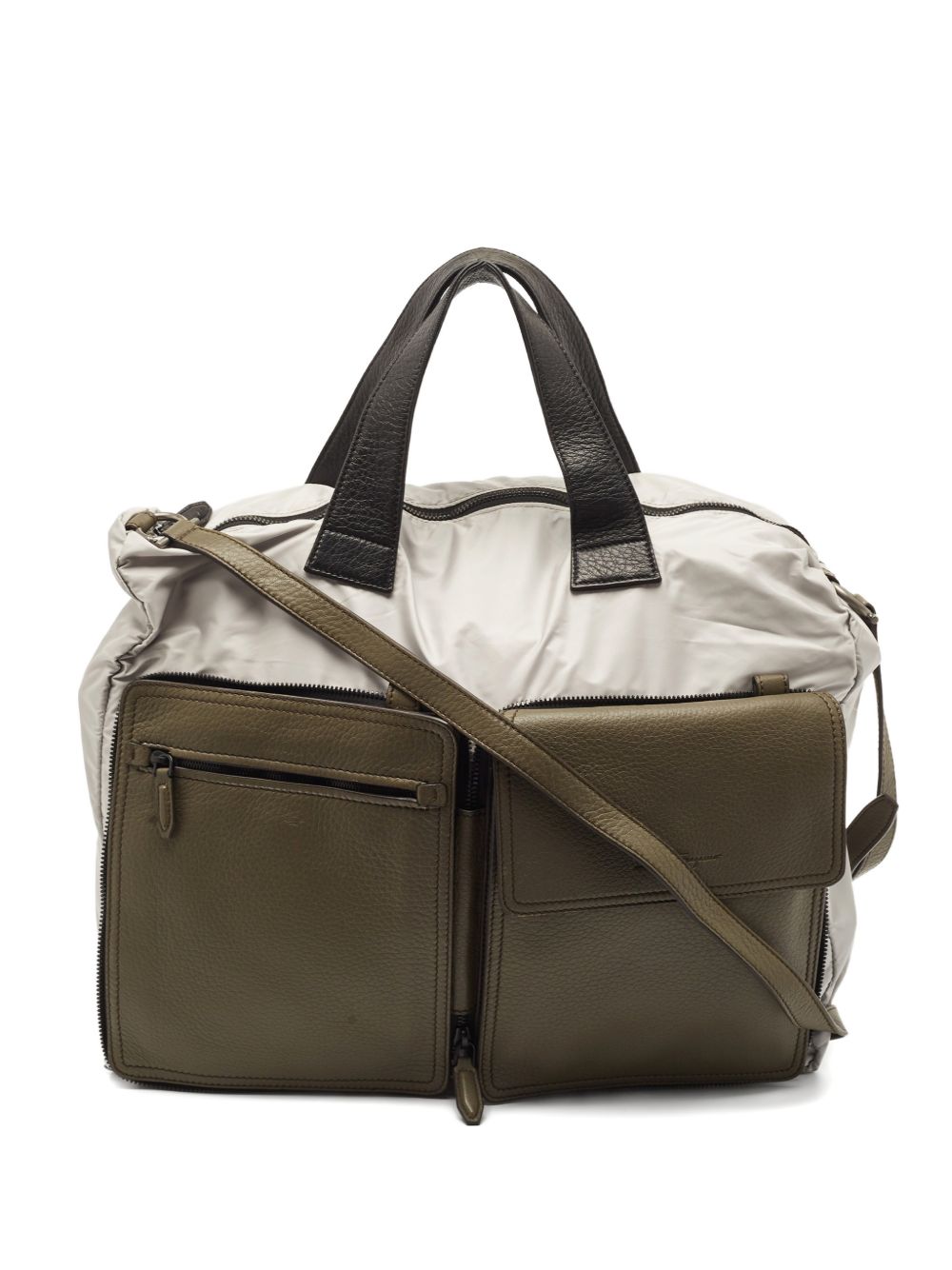 Ferragamo leather-panel pocketed tote bag