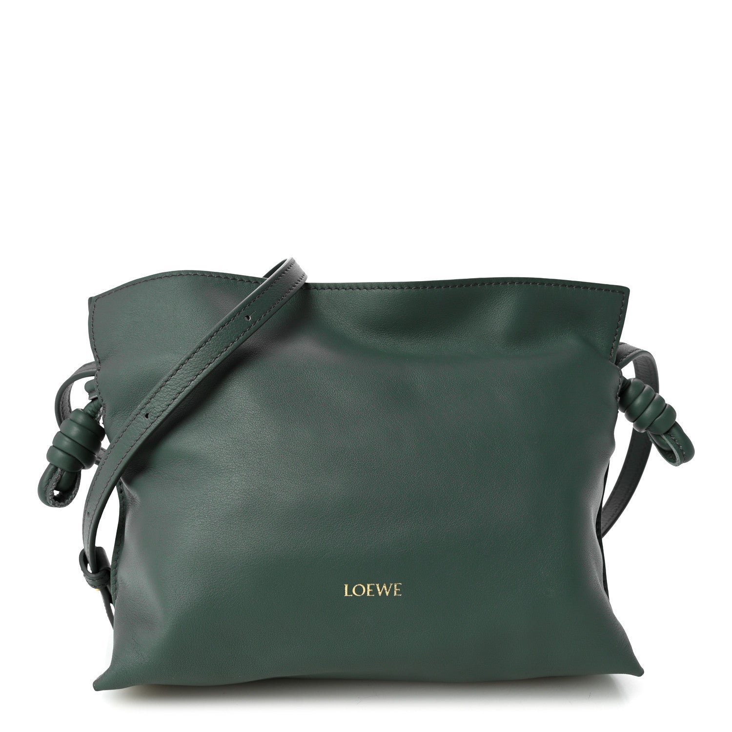 Loewe Calfskin Mini Flamenco Knot Clutch Vetiver