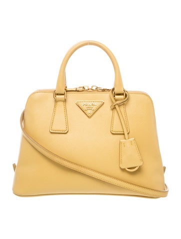 Prada Enameled Metal Triangle Promenade Small
