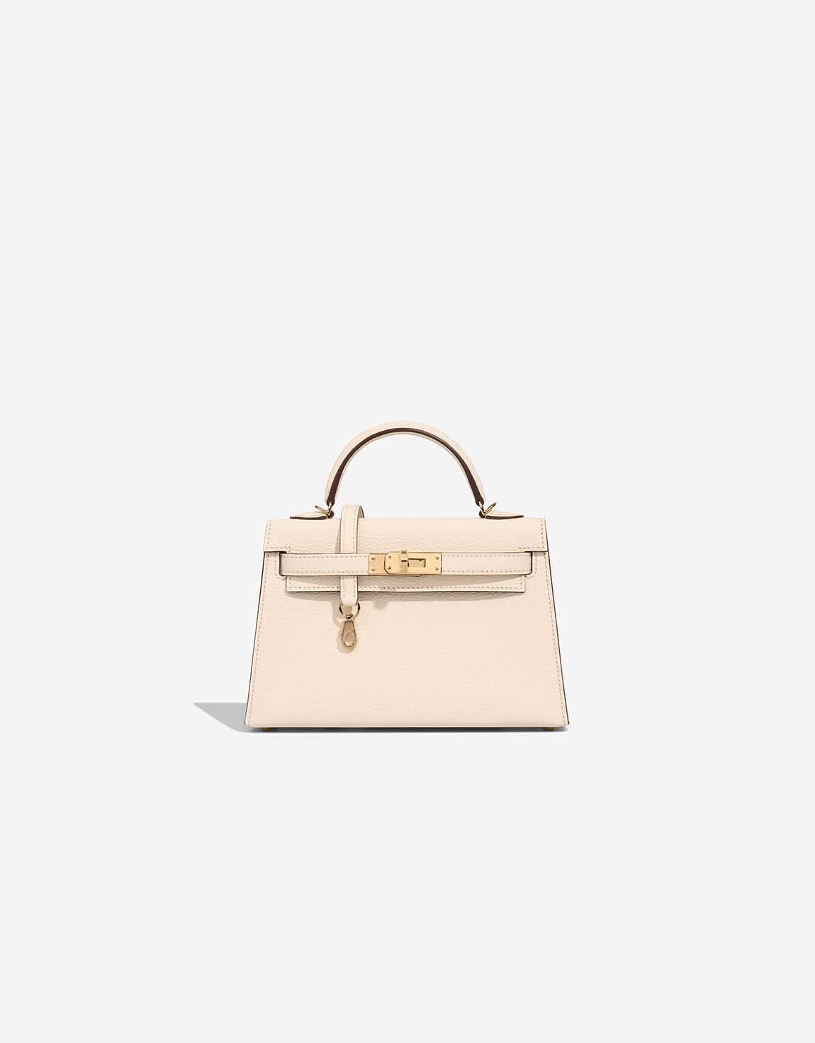 Hermes 
		Kelly Mini Verso Chèvre Mysore Craie / Gold    