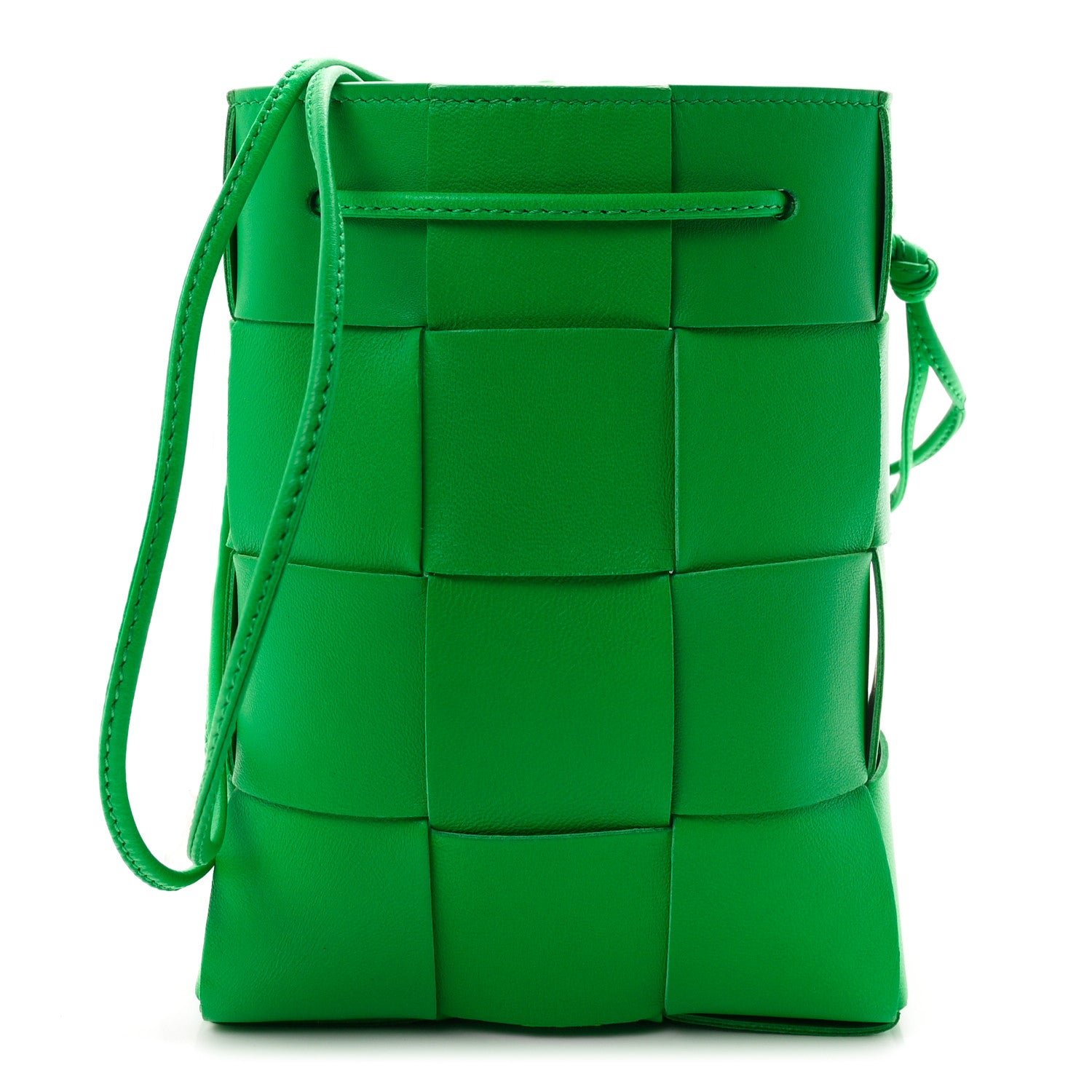 Bottega Veneta Nappa Maxi Intrecciato Small Cassette Bucket Bag Parakeet