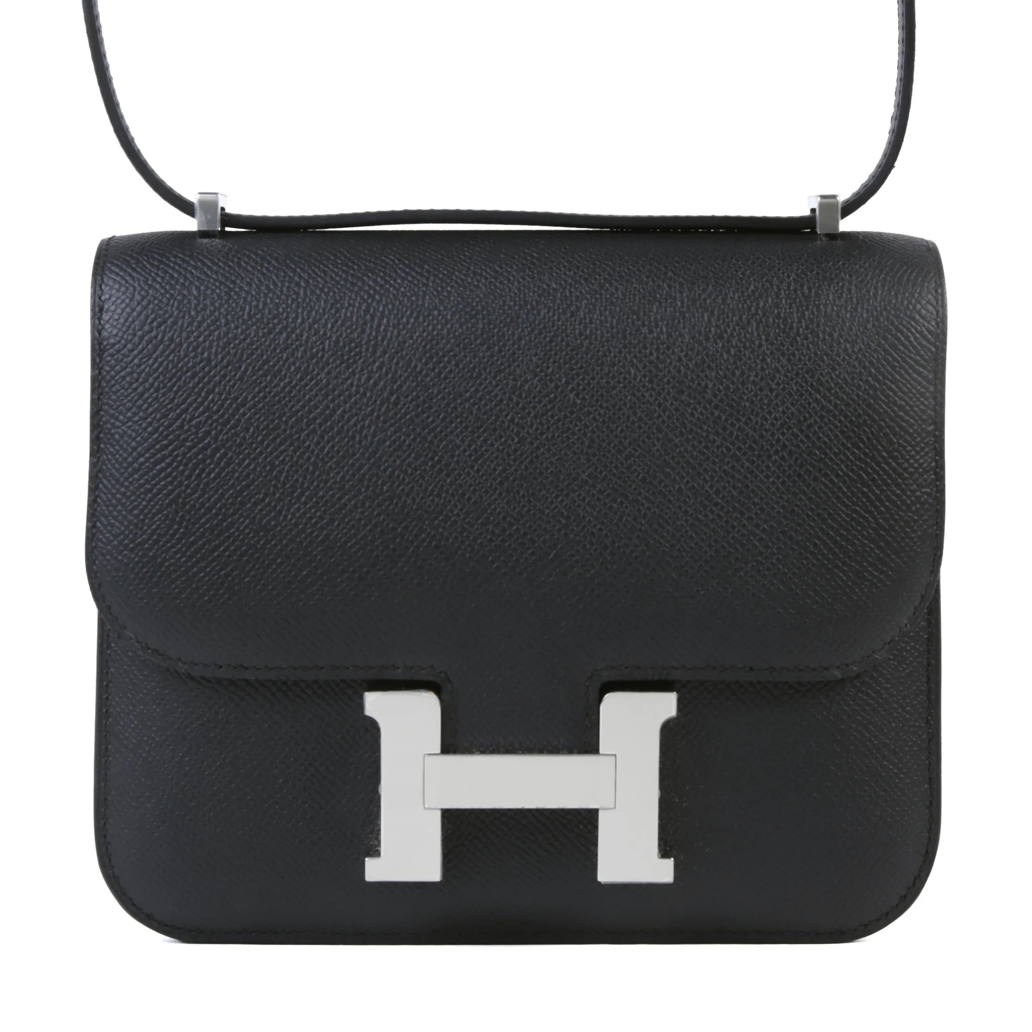 Brand New ( Rank N ) HERMÈS Constance Mini 19 Mirror Noir (89) Epsom Palladium hardware G (2026)