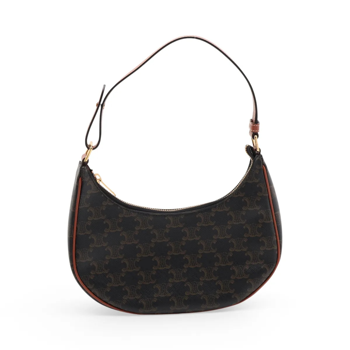 Celine Triomphe Ava PVC & leather Shoulder bag Brown