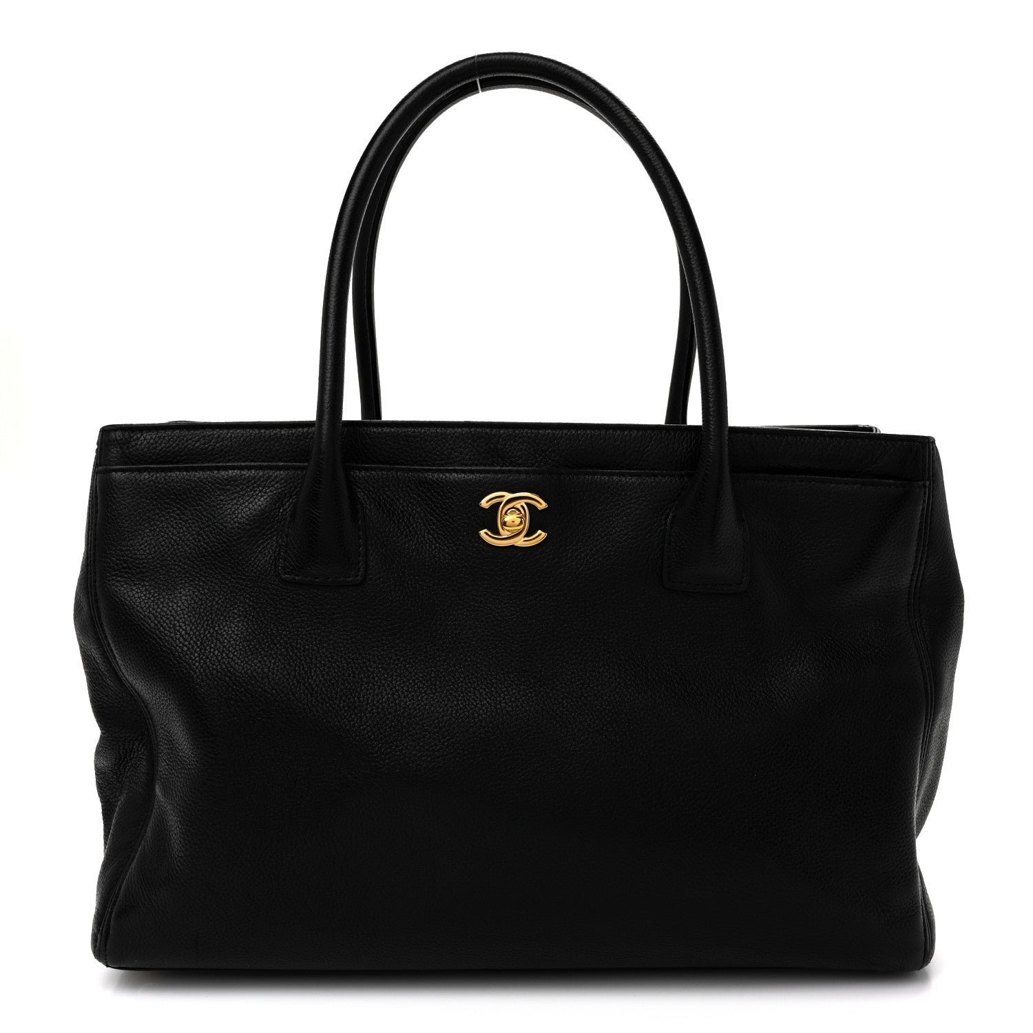 Chanel Calfskin Cerf Executive Shopper Tote Black