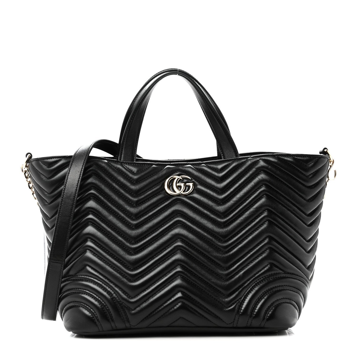 Gucci Lambskin Matelasse Medium GG Betty Tote Bag Black