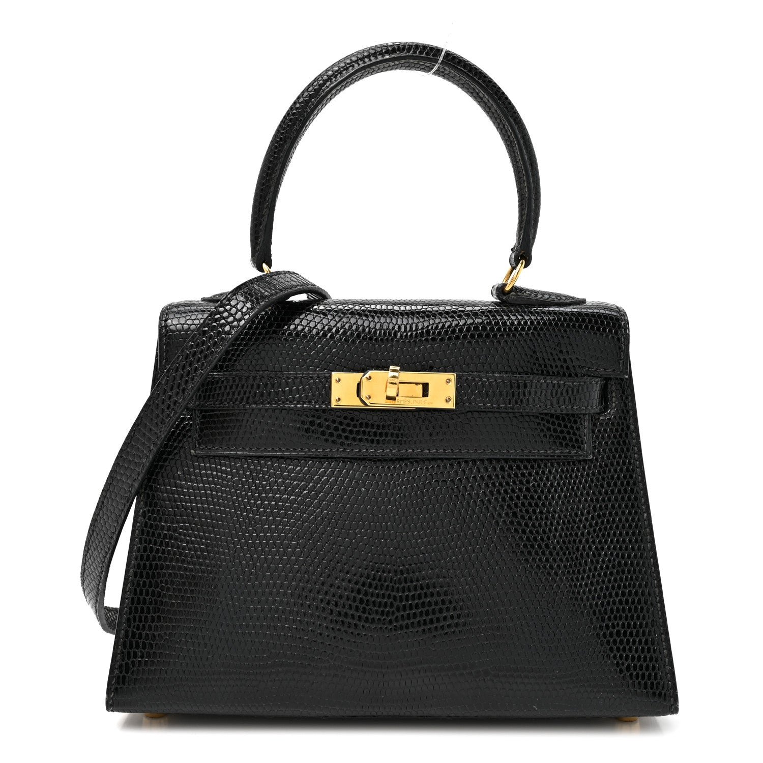 Hermes Lizard Mini Kelly Sellier 20 Black