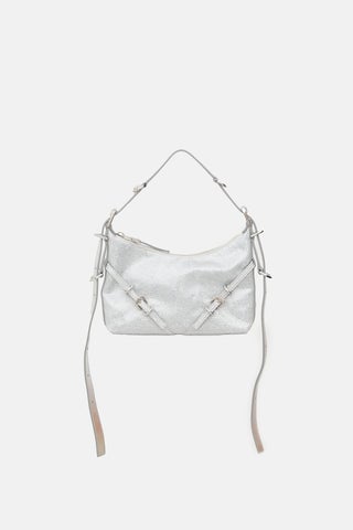 Satin & Leather Mini Voyou Bag