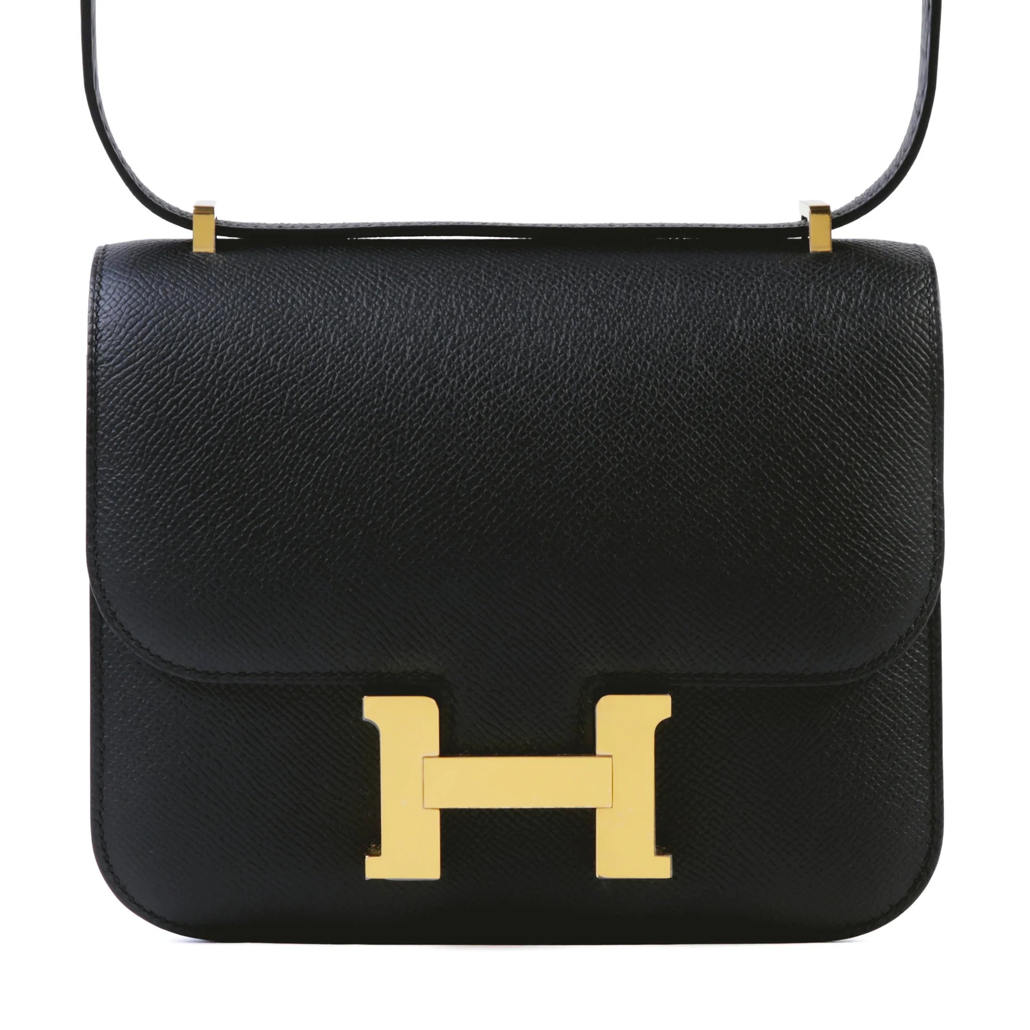 Brand New ( Rank N ) HERMÈS Constance Mini 19 Mirror Noir (89) Epsom Gold hardware G (2026)