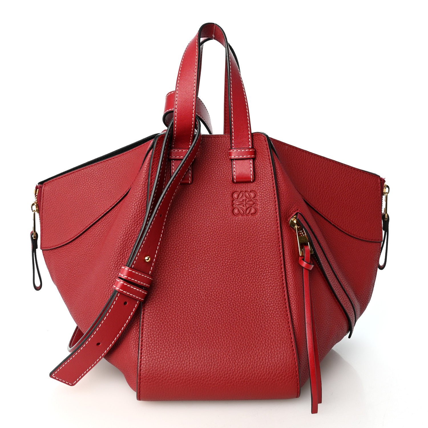 Loewe Grained Calfskin Small Hammock Shoulder Bag Raspberry