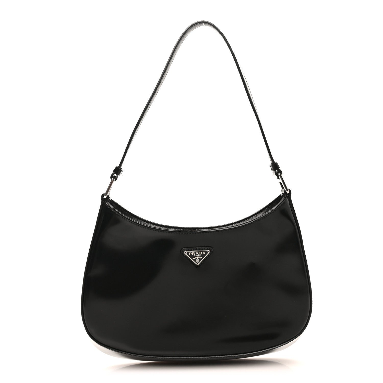 Prada Spazzolato Cleo Shoulder Bag Black