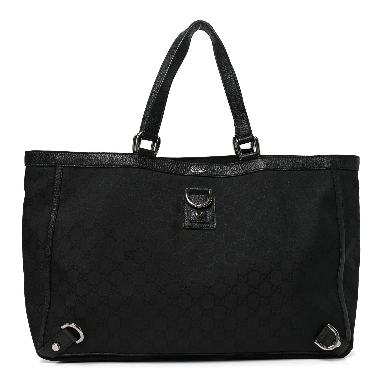Gucci Nylon Monogram Large Abbey Tote Black