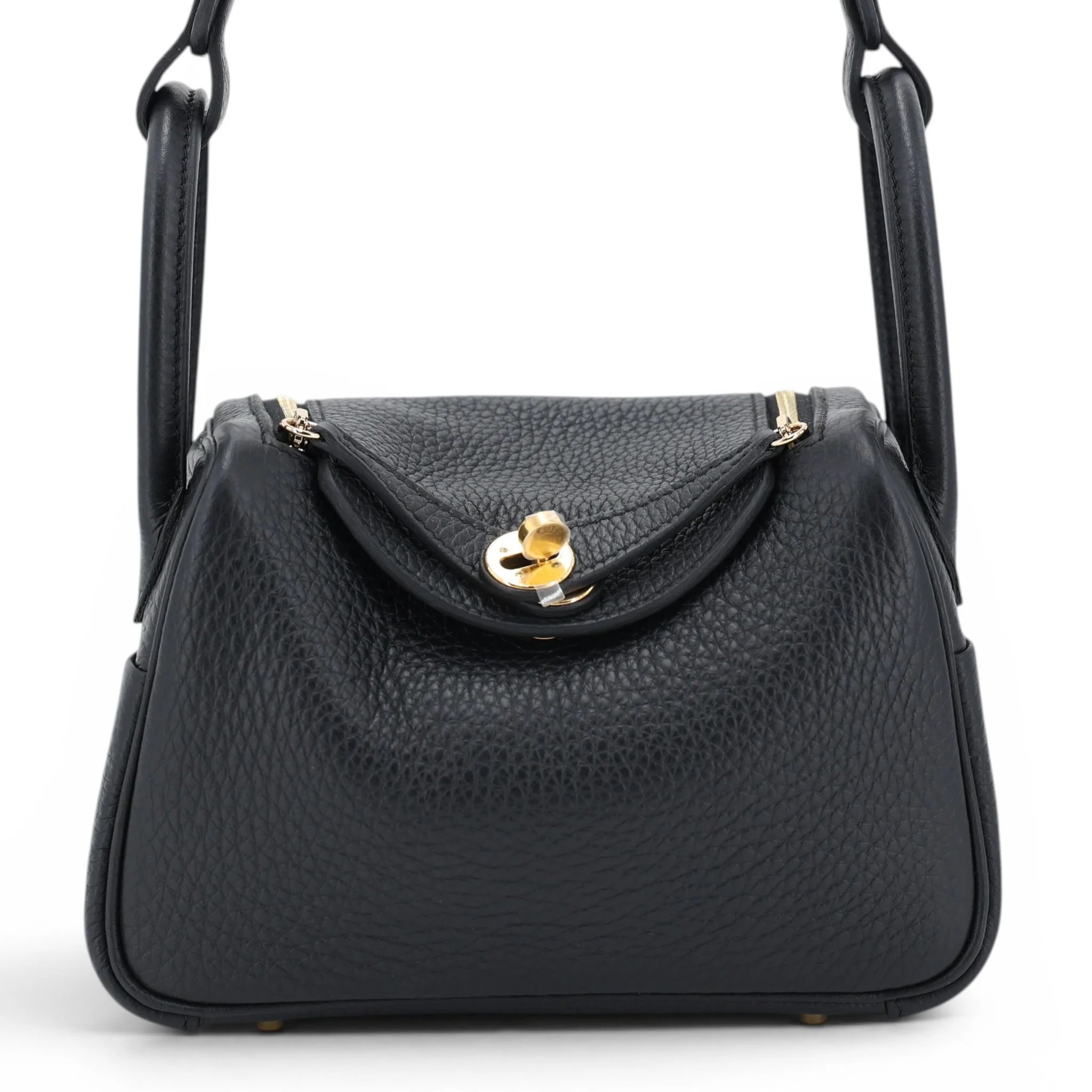 Unused ( Rank NS ) HERMÈS Mini Lindy II Noir (89) Clemence Gold hardware W (2024)