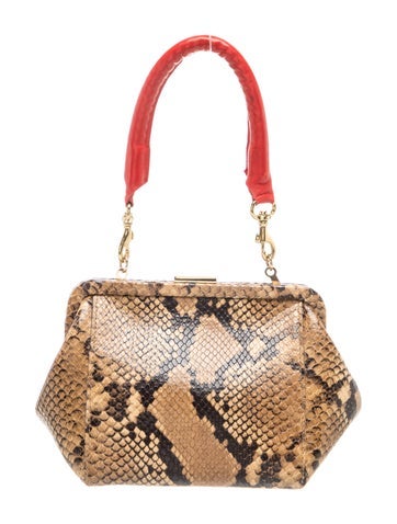 Embossed Leather Top Handle Bag