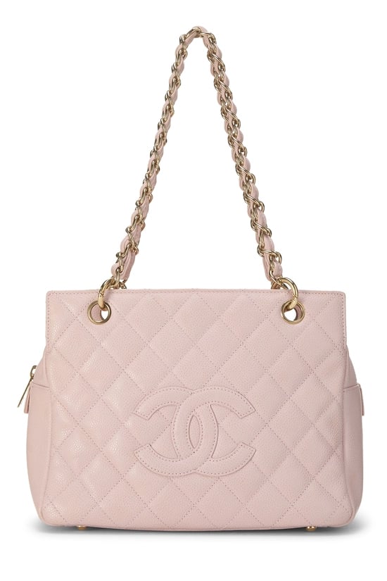 Pink Quilted Caviar Timeless 'CC' Tote Petite