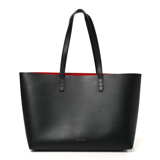 Mansur Gavriel Calfskin Small Shopping Tote Black Flamma