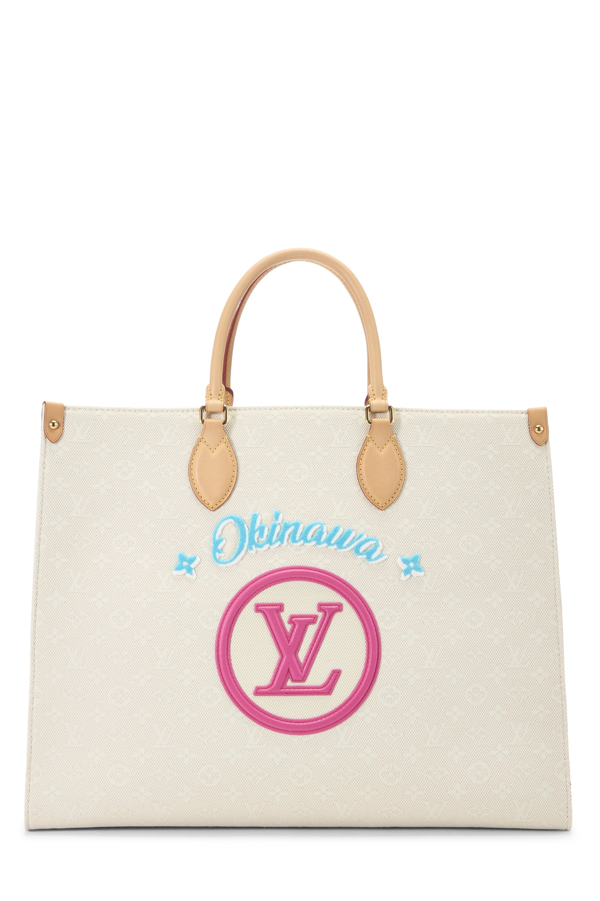 Beige Monogram Jacquard Okinawa On The Go GM