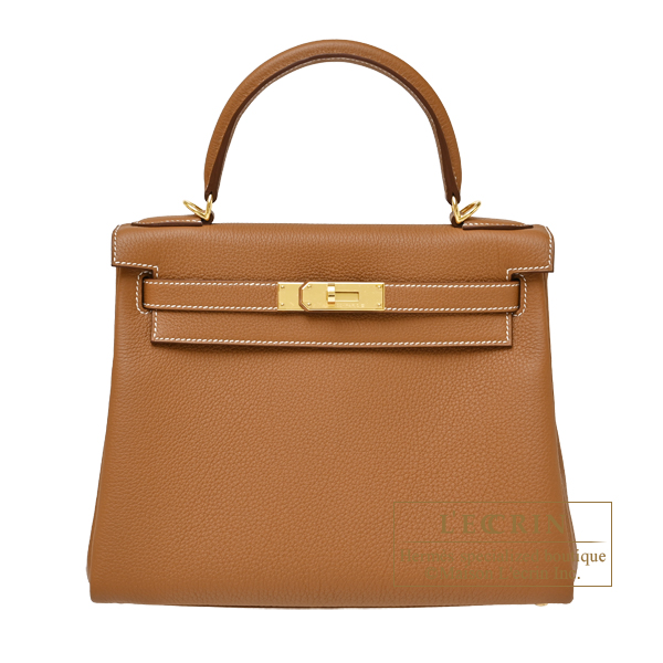 Hermes Kelly bag 28 Retourne Gold Togo leather Gold hardware