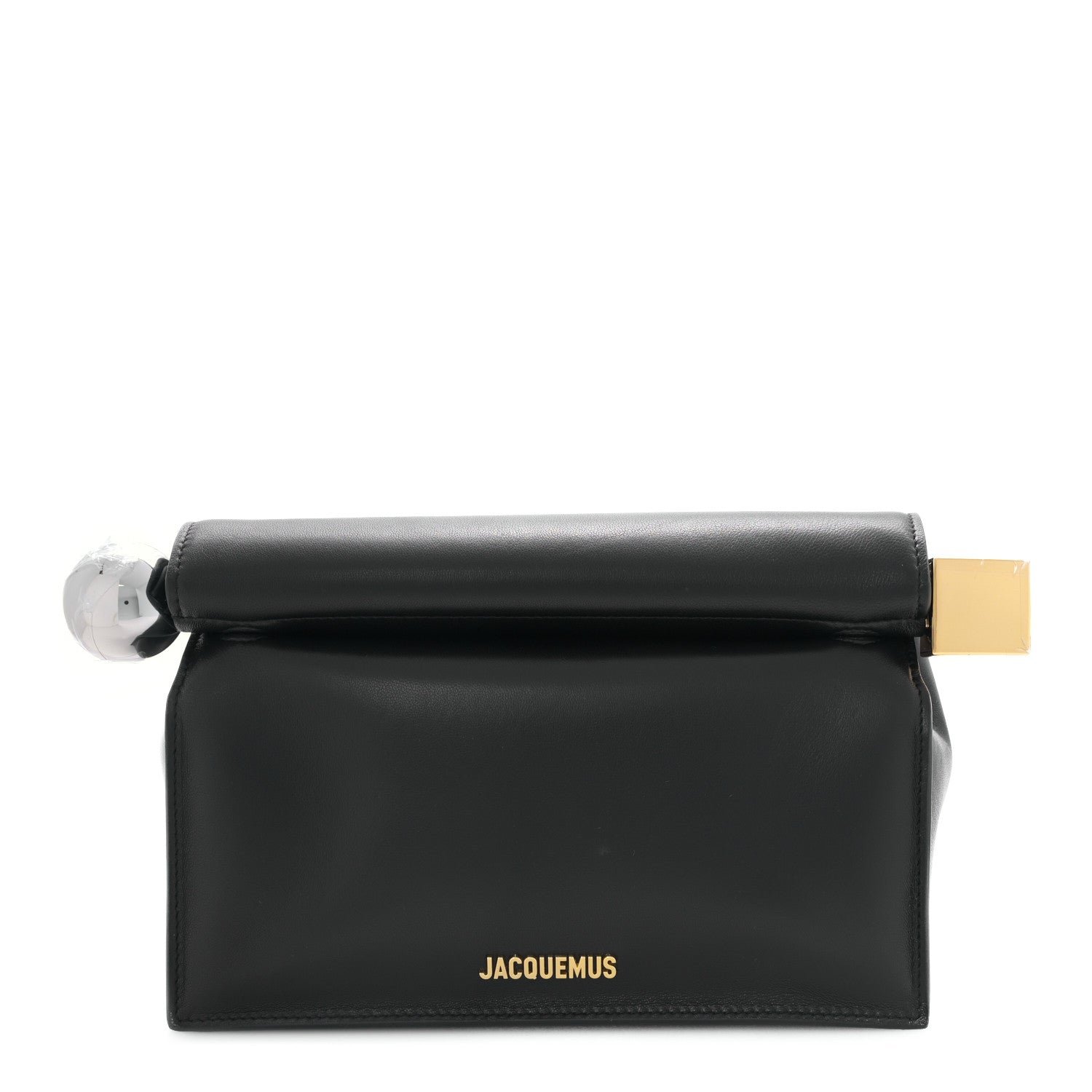 Jacquemus Smooth Calfskin La Pochette Rond Carre Black