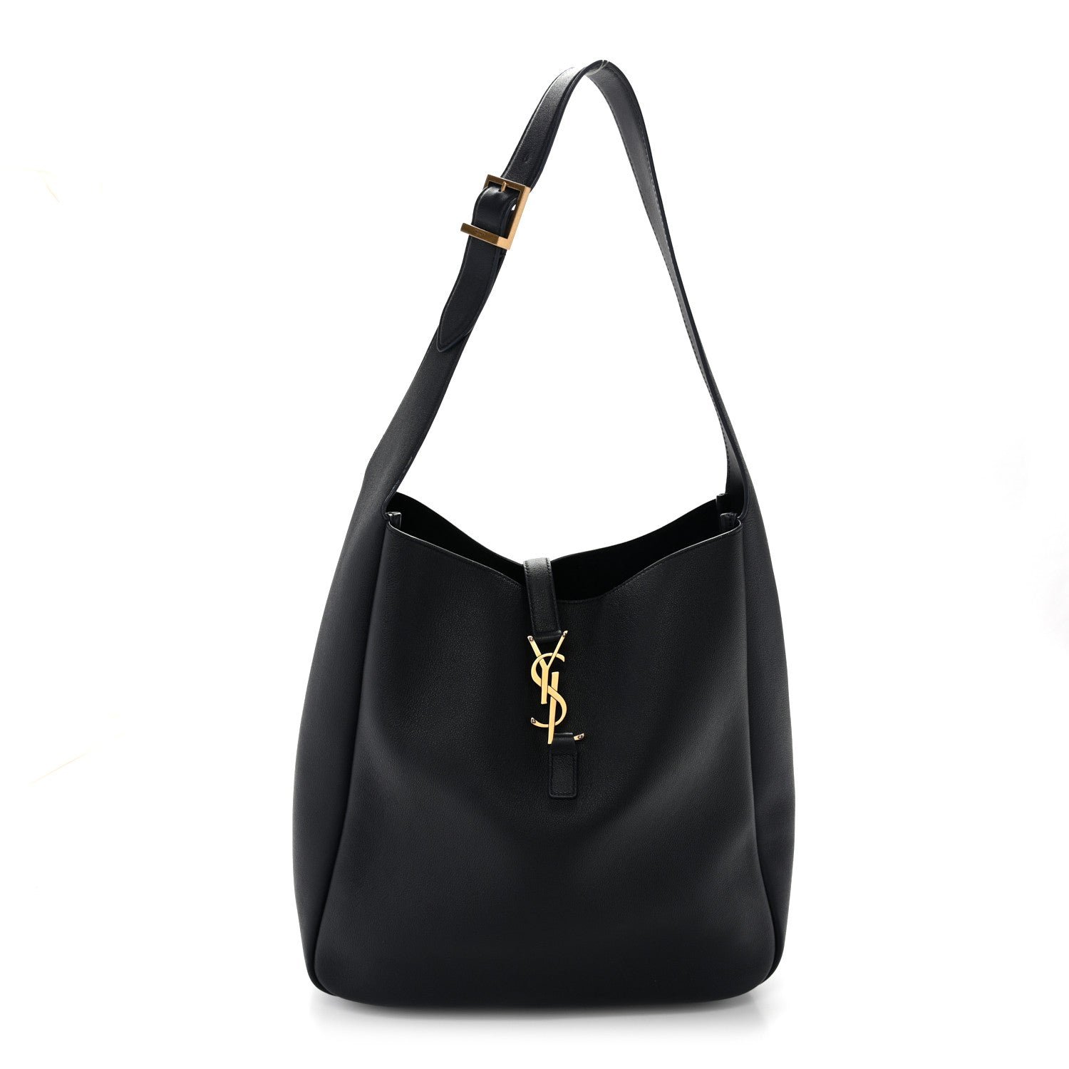 Saint Laurent Supple Calfskin Large Le 5 A 7 Soft Hobo Bleu Abysse