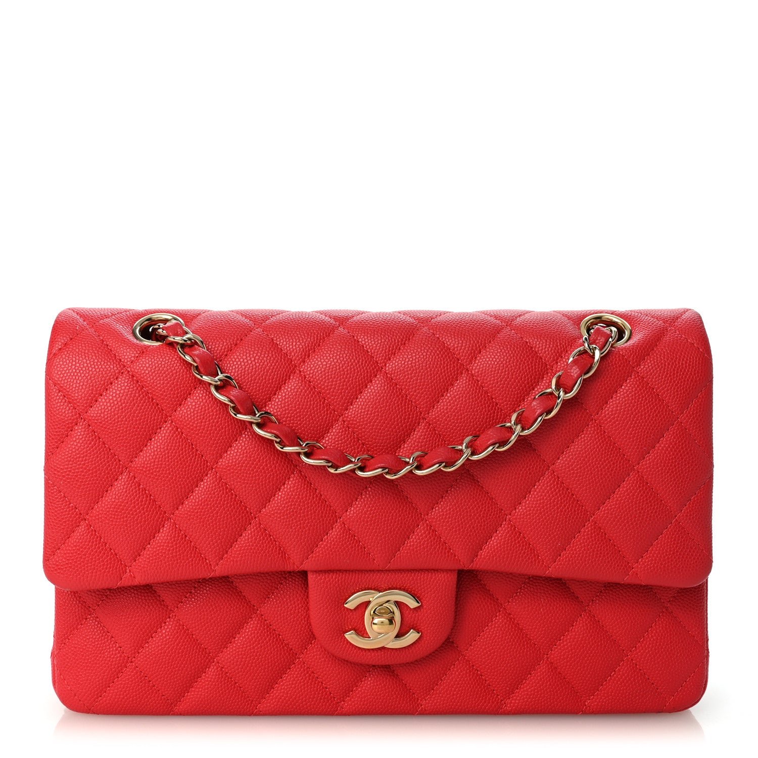 Chanel Caviar Quilted Medium Double Flap Dark Pink