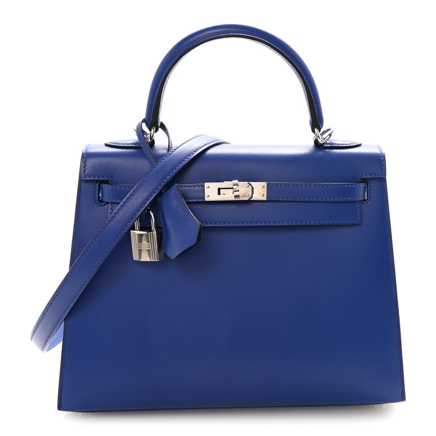 Hermes Box Kelly Sellier 25 Bleu Electrique