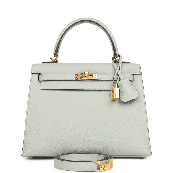 Hermes Hermes Kelly Sellier 25 Bleu Glacier Epsom Gold Hardware