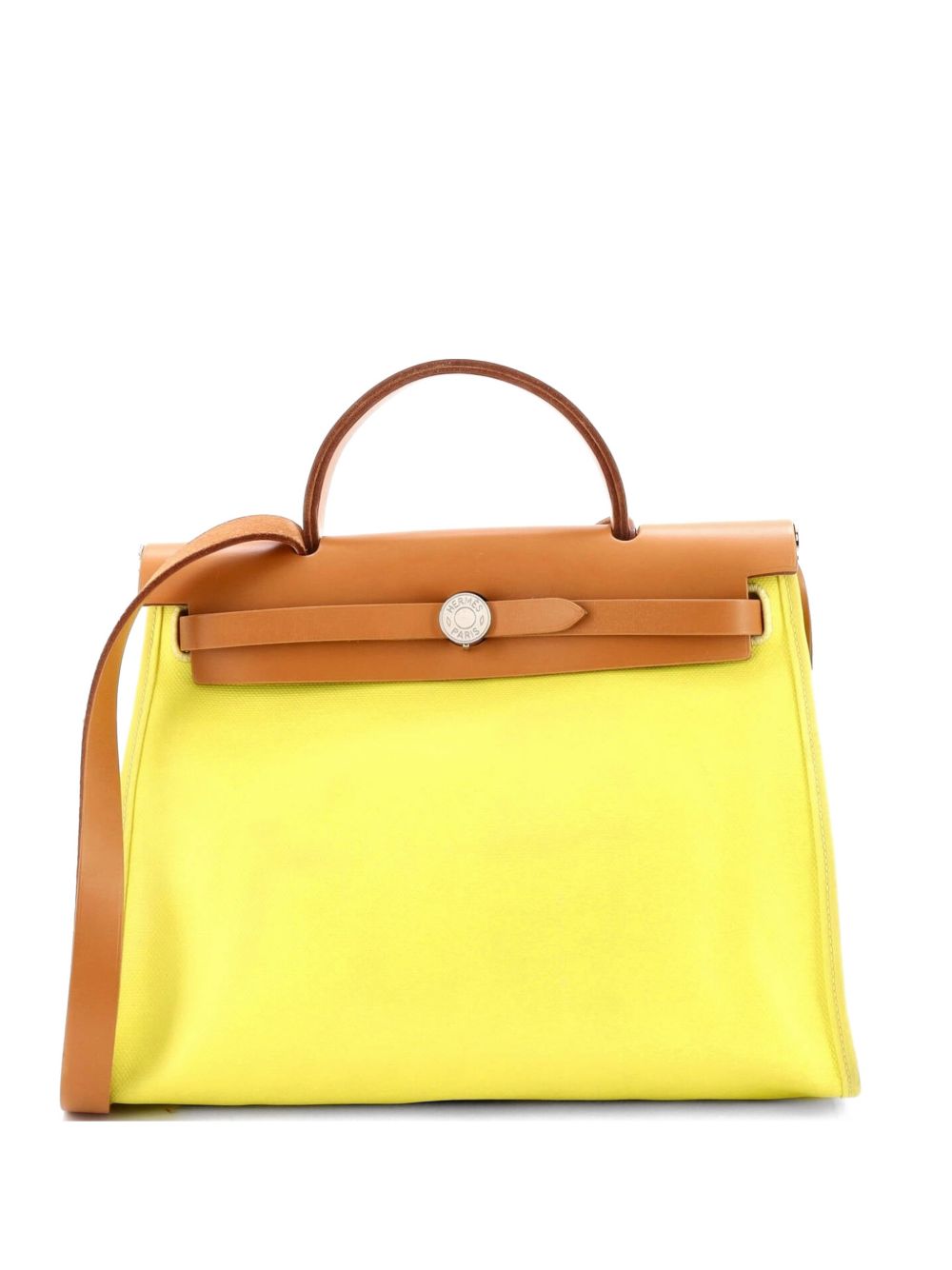 Herbag Zip Berline Vache Canvas and Leather 31 shoulder bag