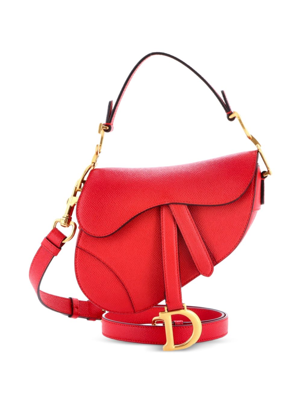 Saddle Handbag with Strap Leather Mini shoulder bag