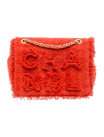 Tweed Giant Logo Flap Bag