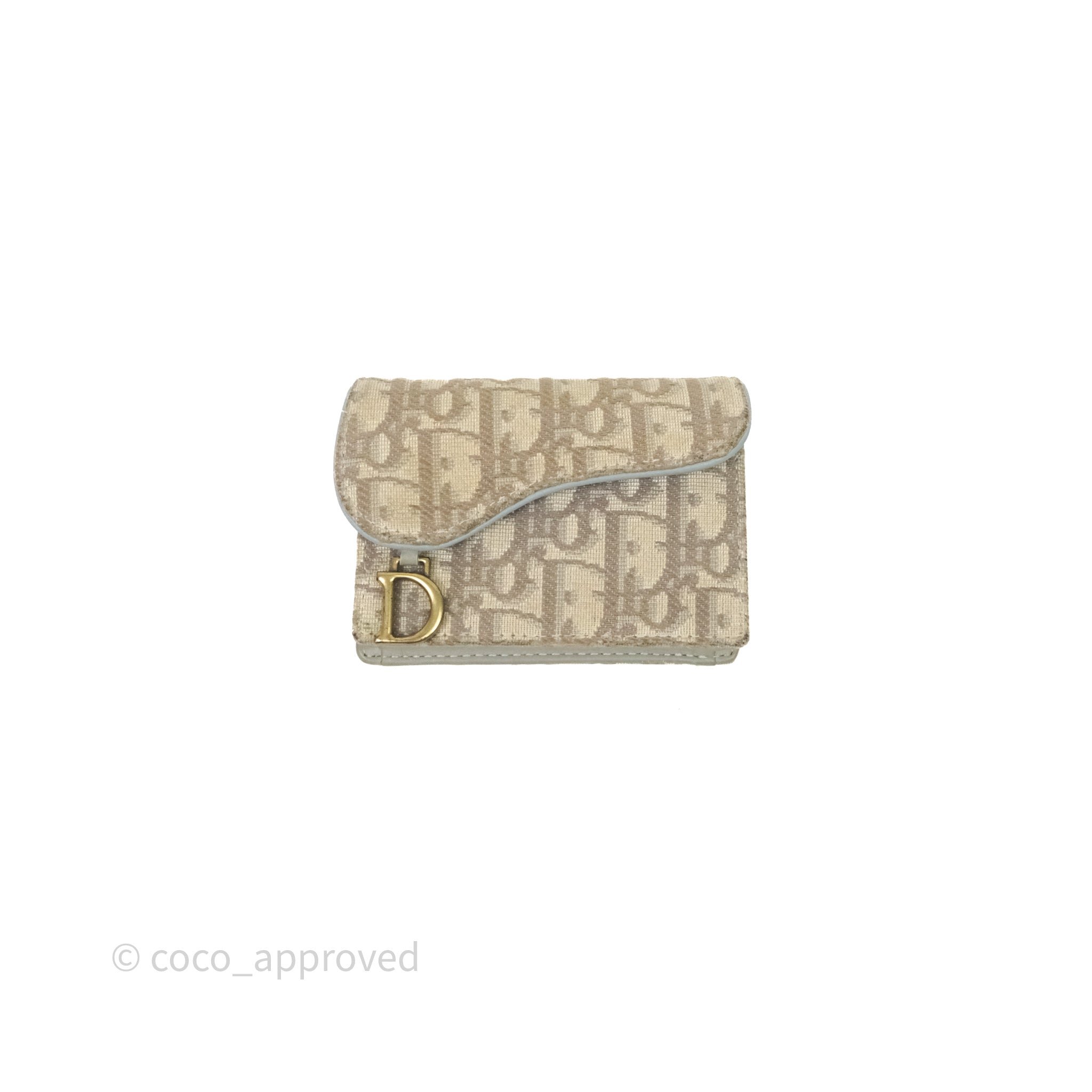 Christian Dior Saddle Bloom Card Holder Gray Dior Oblique Jacquard