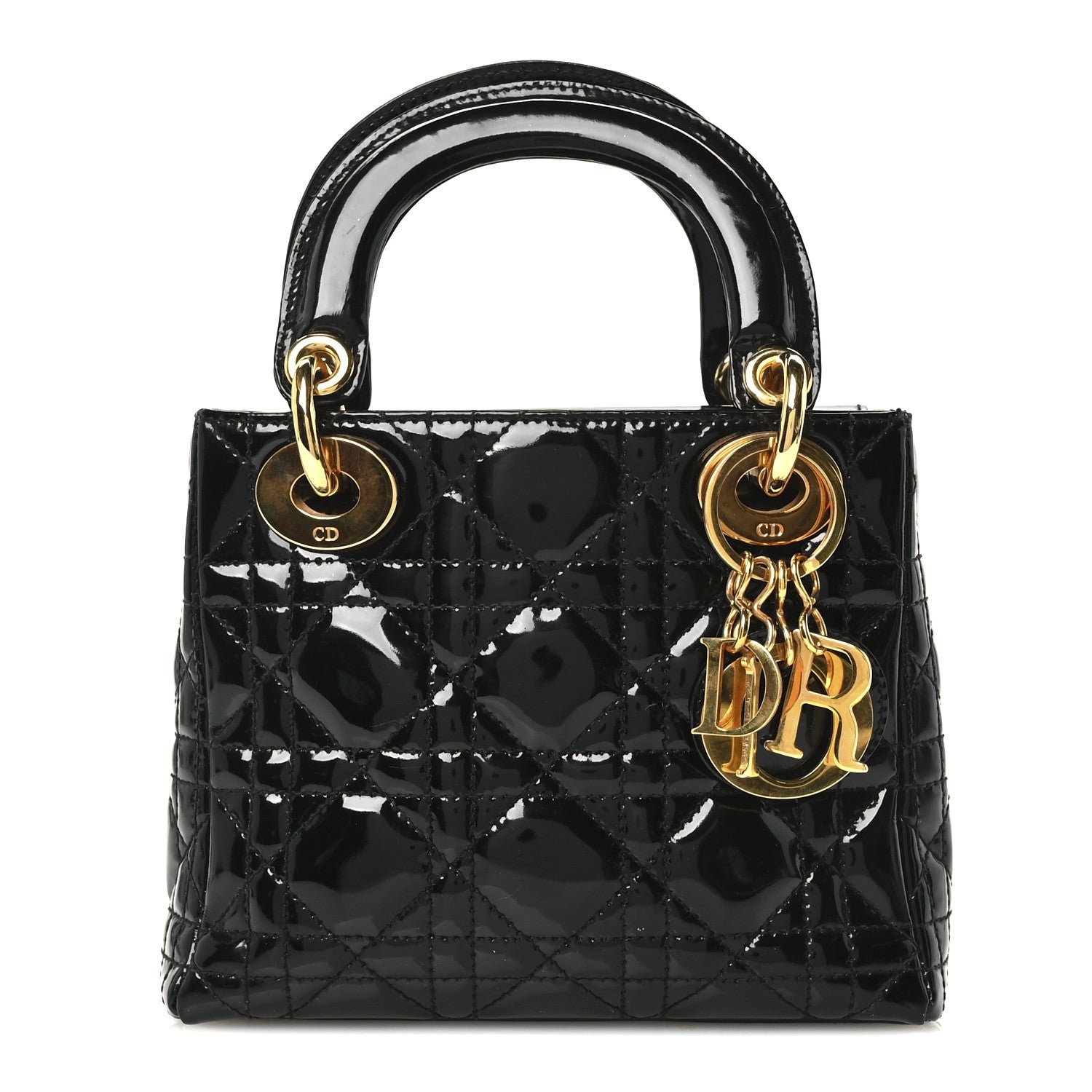 Christian Dior Patent Cannage Mini Lady Dior Black