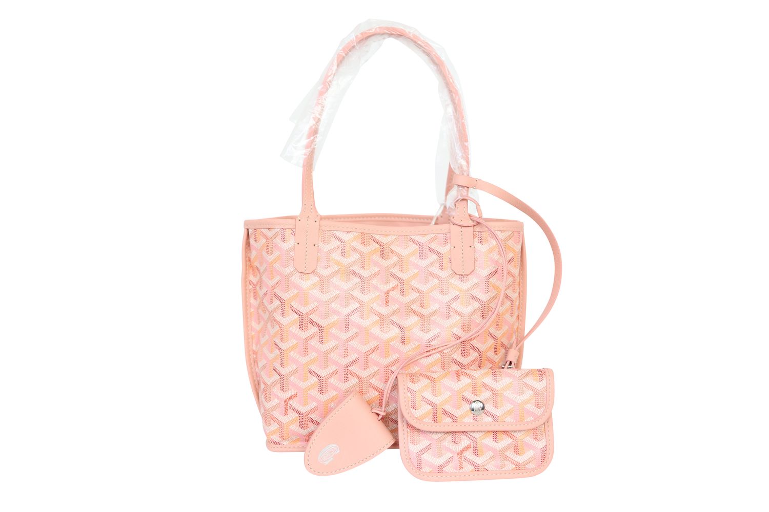 Goyard Goyard Anjou Mini Bag, Pink Goyardine Canvas and Leather, Preowned in Dustbag WA001