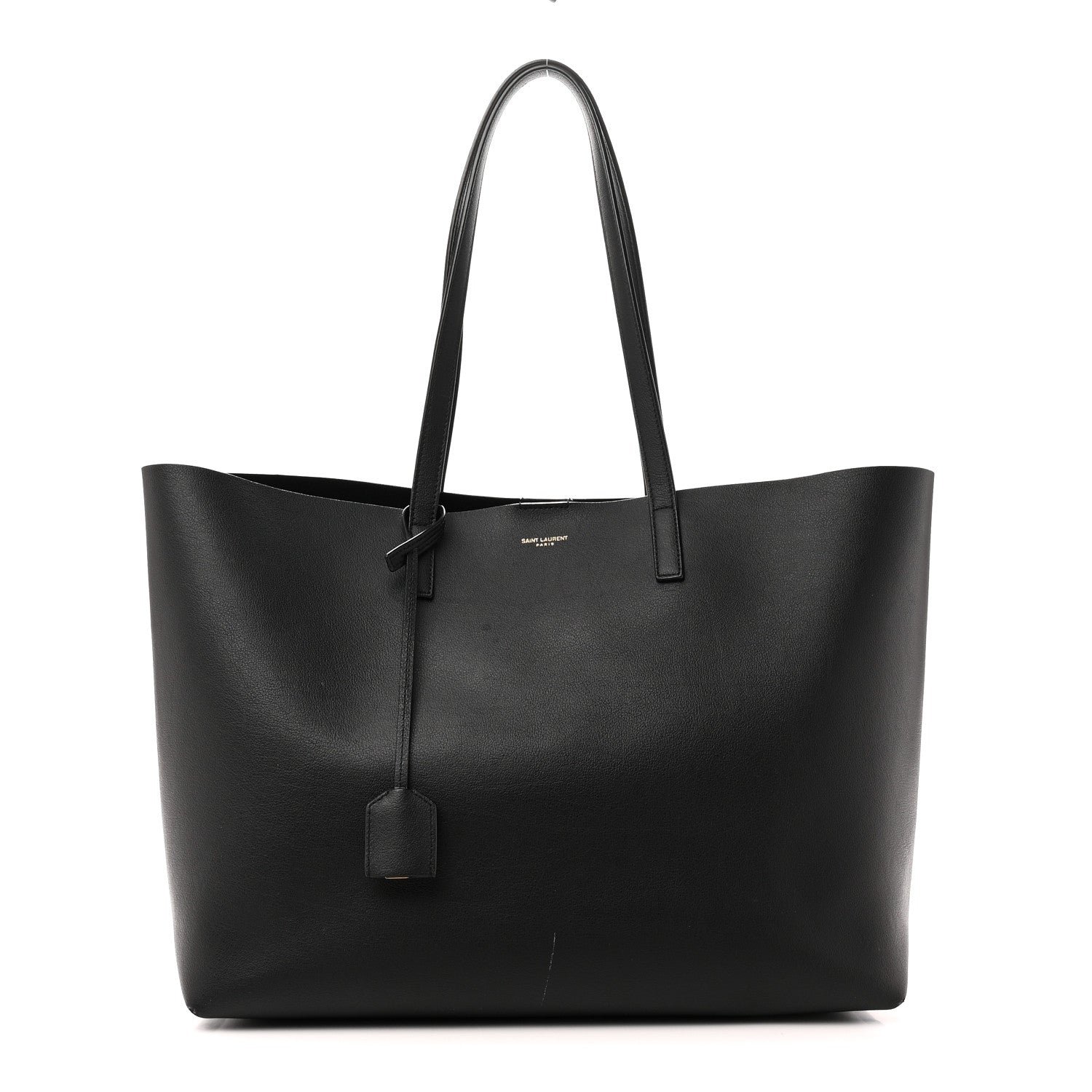 Saint Laurent Calfskin Large Shopping Tote Black