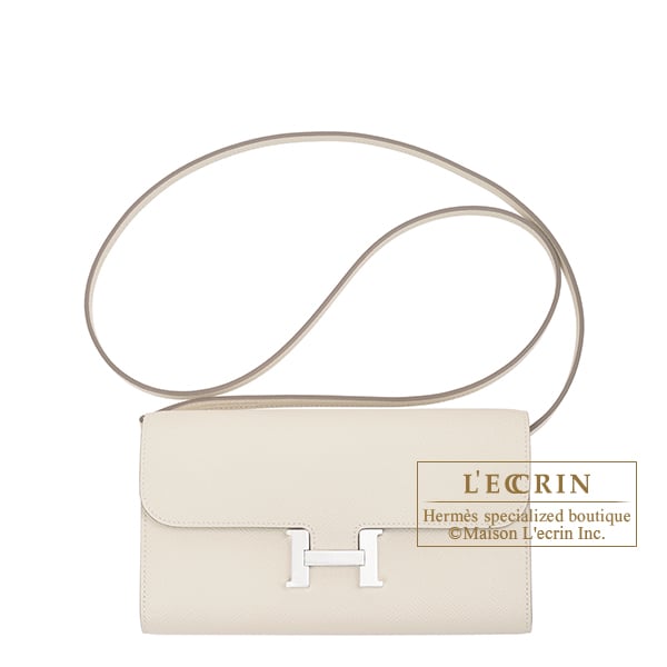 Hermes Constance Long To Go Craie Epsom leather Silver hardware